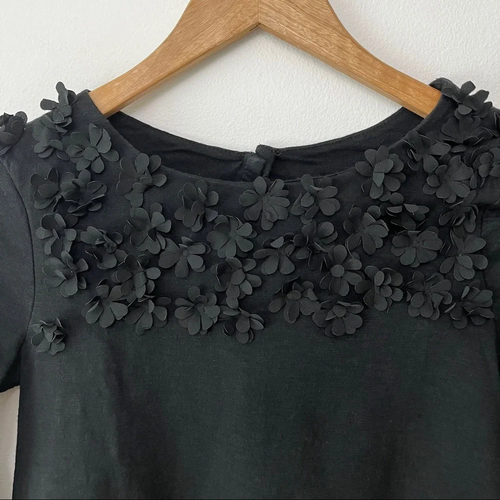 GAP Girls 3D Floral Long Sleeve Black Size Large